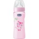 Chicco Mπιμπερό Well Being Πλαστικό με Χρώμα Ροζ  0 BPA 330ml, Θηλή Σιλικόνη, Γρήγορη ροή